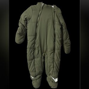 First Impressions Olive Green Puffer Snowsuit